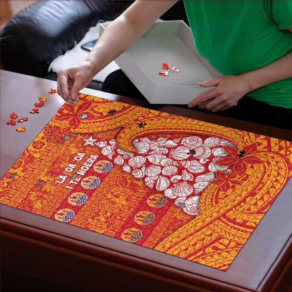 French Polynesia Christmas Puzzle Seashell Xmas Tree Tribal Waves - Polynesian Pride