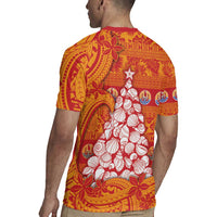 French Polynesia Christmas Rugby Jersey Seashell Xmas Tree Tribal Waves - Polynesian Pride