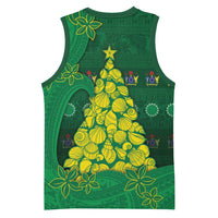 Cook Islands Christmas Basketball Jersey Seashell Xmas Tree Tribal Waves - Polynesian Pride