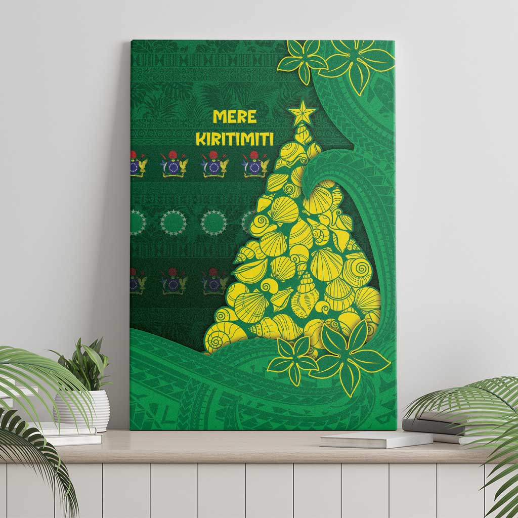 Cook Islands Christmas Canvas Wall Art Seashell Xmas Tree Tribal Waves - Polynesian Pride