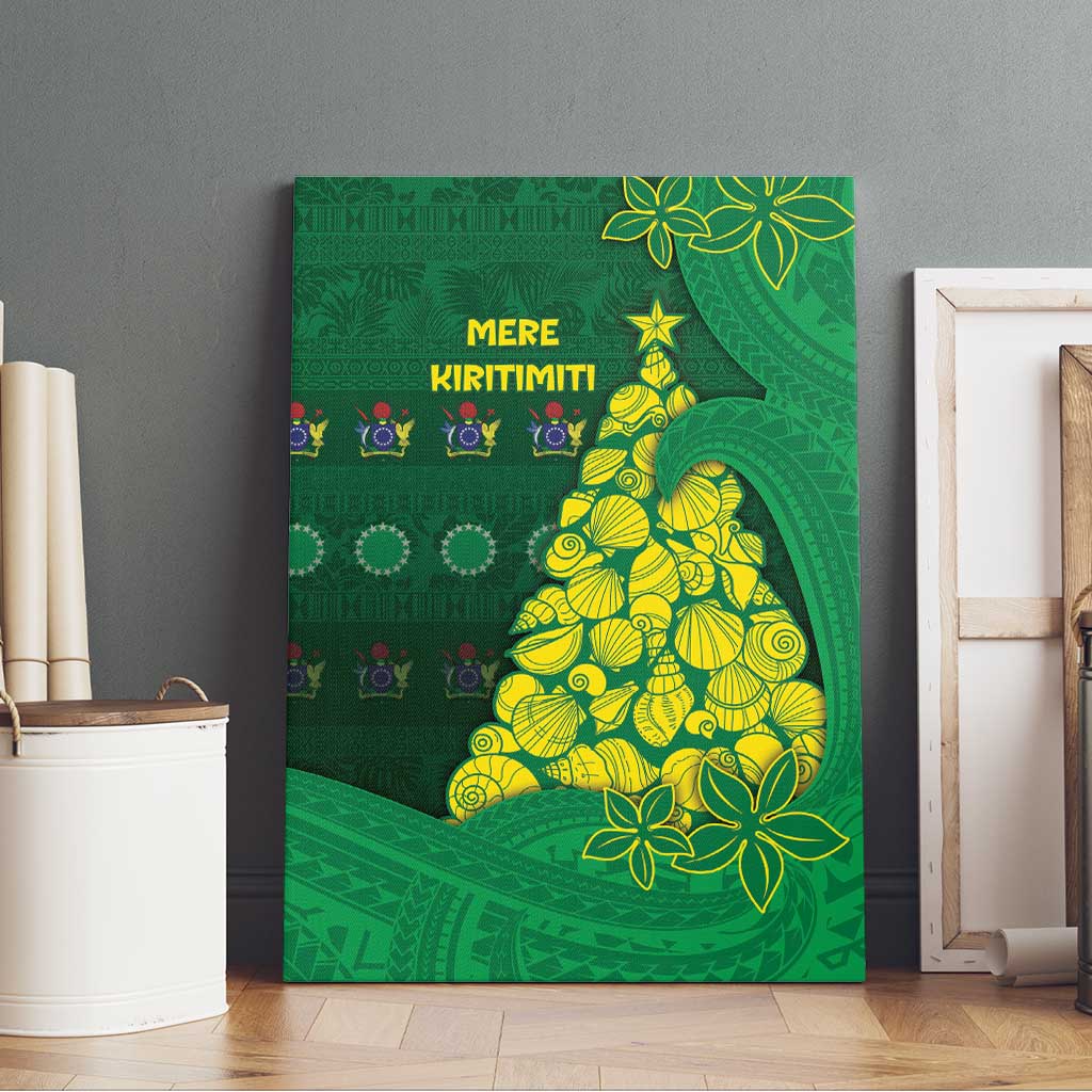 Cook Islands Christmas Canvas Wall Art Seashell Xmas Tree Tribal Waves - Polynesian Pride