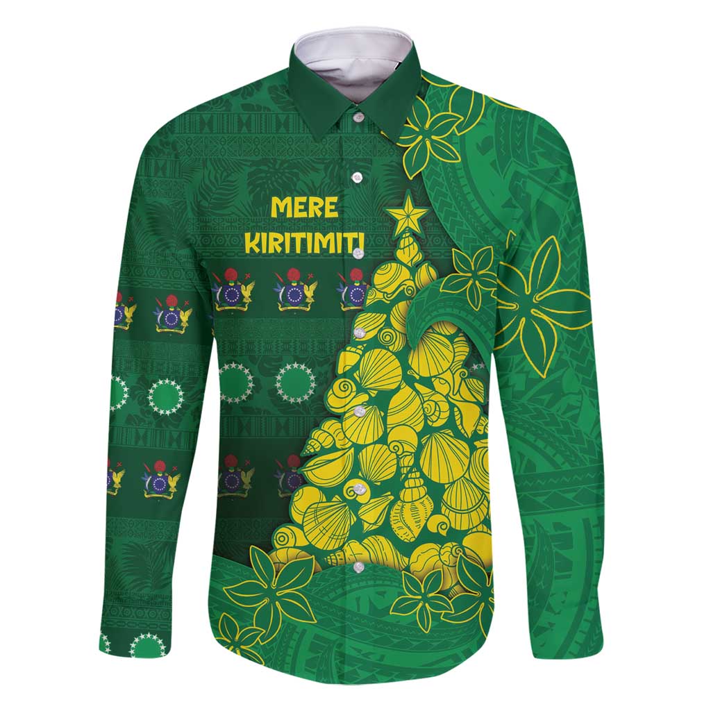 Cook Islands Christmas Family Matching Summer Maxi Dress and Hawaiian Shirt Seashell Xmas Tree Tribal Waves - Polynesian Pride