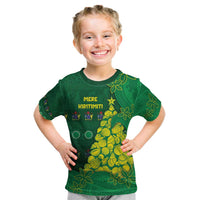 Cook Islands Christmas Kid T Shirt Seashell Xmas Tree Tribal Waves - Polynesian Pride