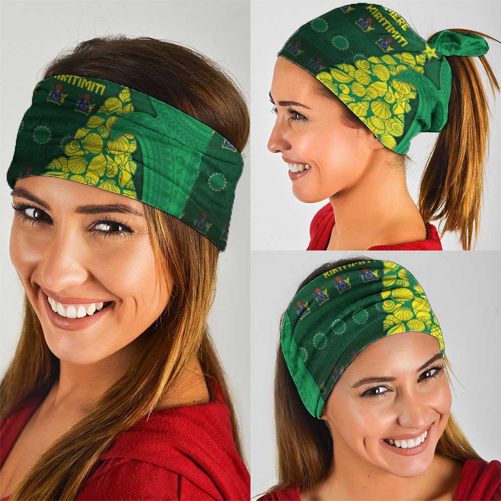 Cook Islands Christmas Neck Gaiter Seashell Xmas Tree Tribal Waves - Polynesian Pride