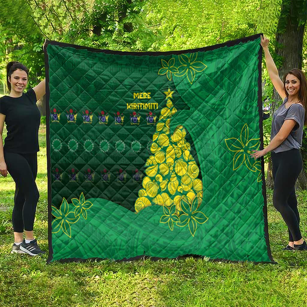 Cook Islands Christmas Quilt Seashell Xmas Tree Tribal Waves - Polynesian Pride