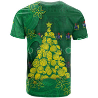 Cook Islands Christmas T Shirt Seashell Xmas Tree Tribal Waves - Polynesian Pride