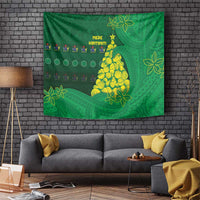 Cook Islands Christmas Tapestry Seashell Xmas Tree Tribal Waves - Polynesian Pride