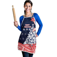 Wallis And Futuna Christmas Apron Seashell Xmas Tree Tribal Waves - Polynesian Pride
