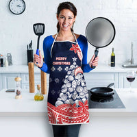 Wallis And Futuna Christmas Apron Seashell Xmas Tree Tribal Waves - Polynesian Pride