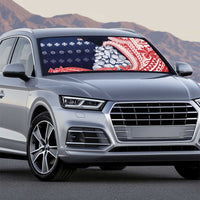 Wallis And Futuna Christmas Auto Sun Shade Seashell Xmas Tree Tribal Waves - Polynesian Pride