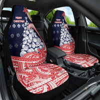 Wallis And Futuna Christmas Car Seat Cover Seashell Xmas Tree Tribal Waves - Polynesian Pride