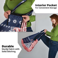 Wallis And Futuna Christmas Grocery Bag Seashell Xmas Tree Tribal Waves - Polynesian Pride