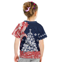 Wallis And Futuna Christmas Kid T Shirt Seashell Xmas Tree Tribal Waves - Polynesian Pride