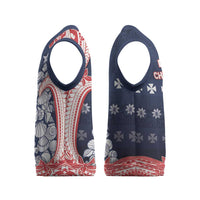 Wallis And Futuna Christmas Knitted V-Neck Vest Seashell Xmas Tree Tribal Waves - Polynesian Pride