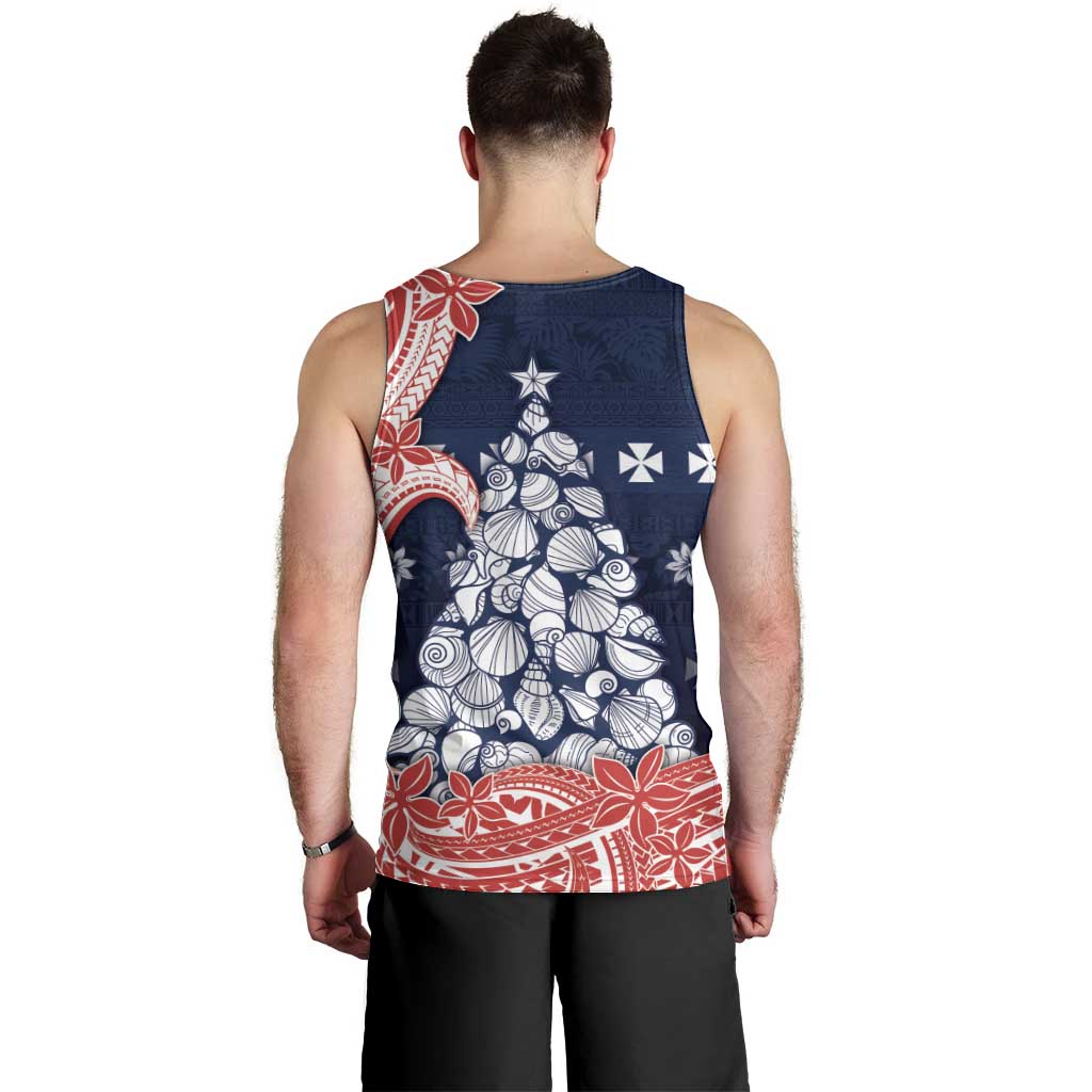 Wallis And Futuna Christmas Men Tank Top Seashell Xmas Tree Tribal Waves - Polynesian Pride