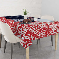 Wallis And Futuna Christmas Tablecloth Seashell Xmas Tree Tribal Waves - Polynesian Pride
