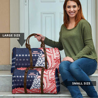 Wallis And Futuna Christmas Travel Bag Seashell Xmas Tree Tribal Waves - Polynesian Pride