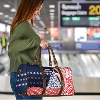 Wallis And Futuna Christmas Travel Bag Seashell Xmas Tree Tribal Waves - Polynesian Pride