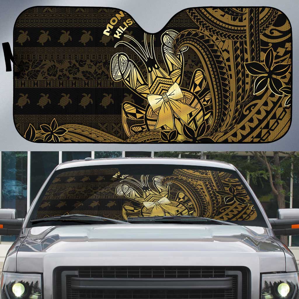 Niue Christmas Auto Sun Shade Niuean Crab Xmas Tribal Waves - Polynesian Pride