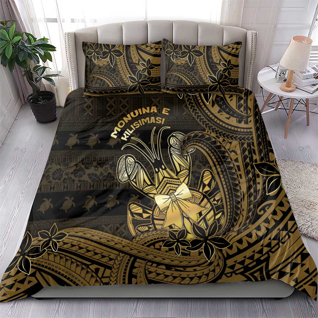 Niue Christmas Bedding Set Niuean Crab Xmas Tribal Waves - Polynesian Pride