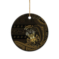 Niue Christmas Ceramic Ornament Niuean Crab Xmas Tribal Waves - Polynesian Pride