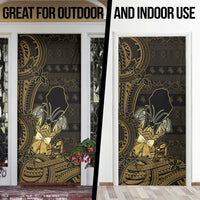 Niue Christmas Door Cover Niuean Crab Xmas Tribal Waves - Polynesian Pride