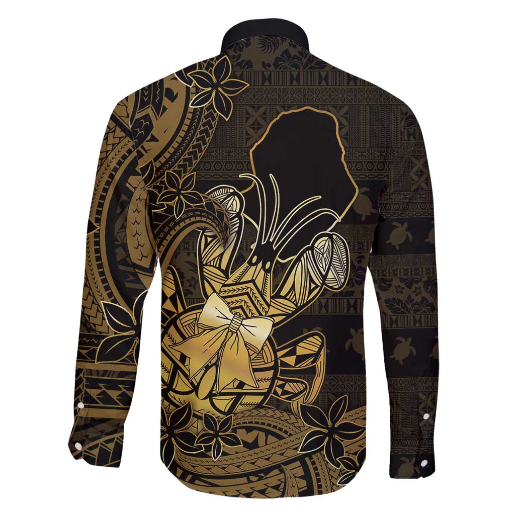 Niue Christmas Family Matching Off Shoulder Maxi Dress and Hawaiian Shirt Niuean Crab Xmas Tribal Waves - Polynesian Pride