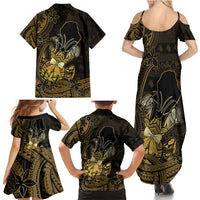 Niue Christmas Family Matching Summer Maxi Dress and Hawaiian Shirt Niuean Crab Xmas Tribal Waves - Polynesian Pride