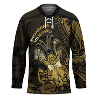 Niue Christmas Hockey Jersey Niuean Crab Xmas Tribal Waves - Polynesian Pride