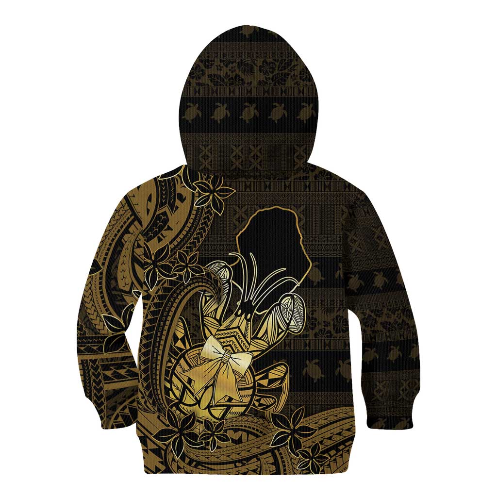 Niue Christmas Kid Hoodie Niuean Crab Xmas Tribal Waves - Polynesian Pride
