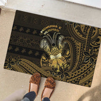 Niue Christmas Rubber Doormat Niuean Crab Xmas Tribal Waves - Polynesian Pride