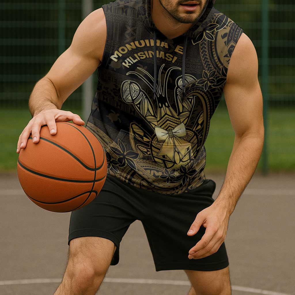 Niue Christmas Sleeveless Hoodie Niuean Crab Xmas Tribal Waves - Polynesian Pride