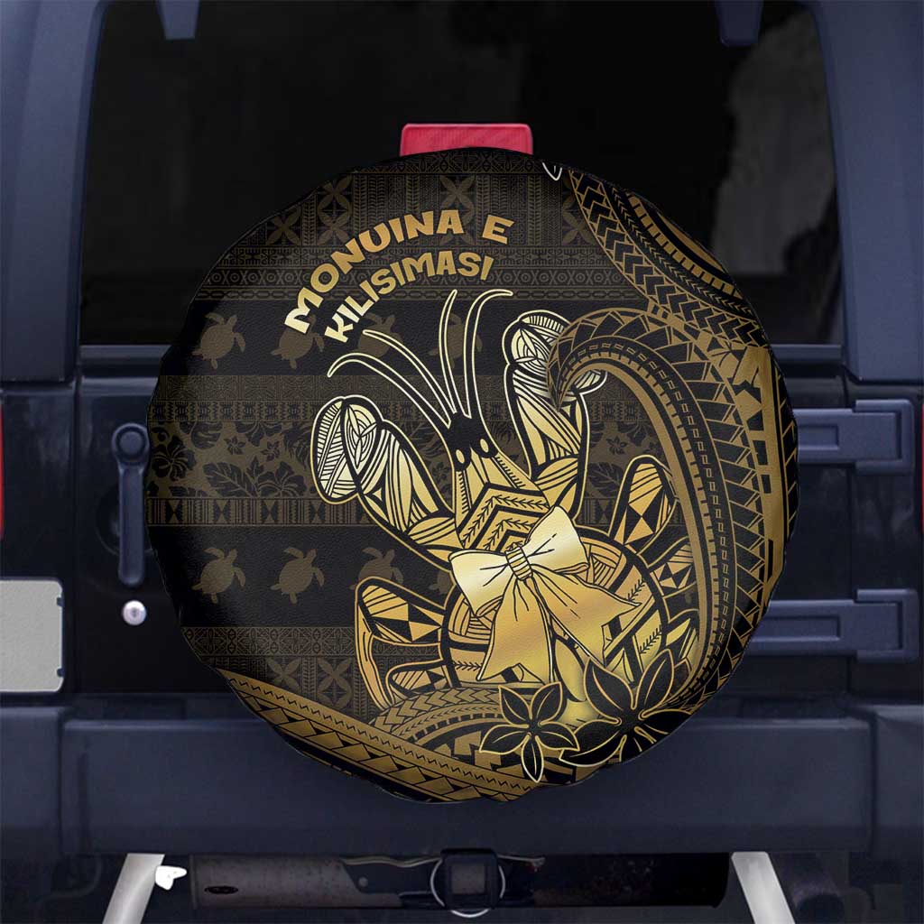 Niue Christmas Spare Tire Cover Niuean Crab Xmas Tribal Waves - Polynesian Pride