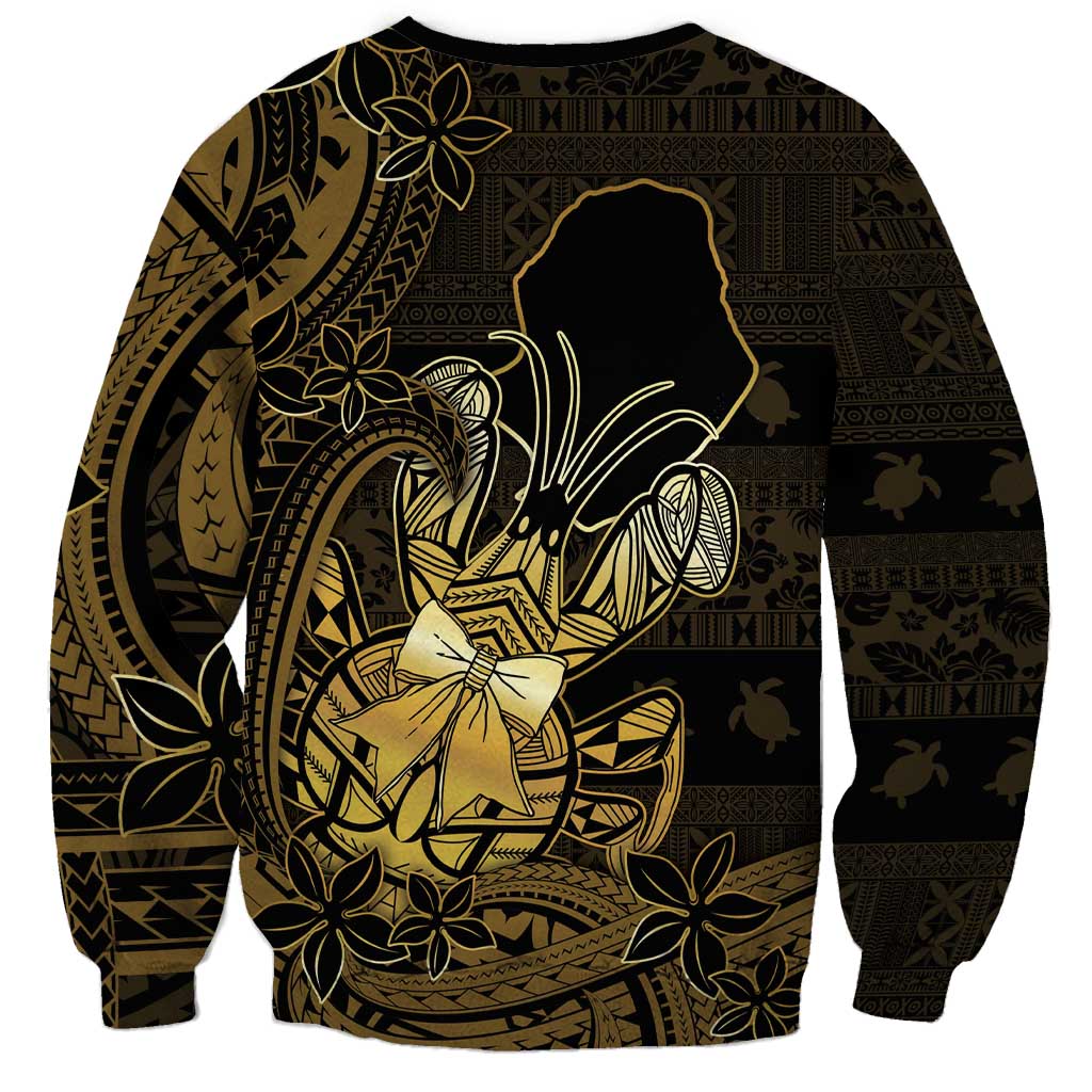 Niue Christmas Sweatshirt Niuean Crab Xmas Tribal Waves - Polynesian Pride