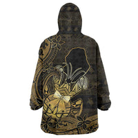 Niue Christmas Wearable Blanket Hoodie Niuean Crab Xmas Tribal Waves - Polynesian Pride