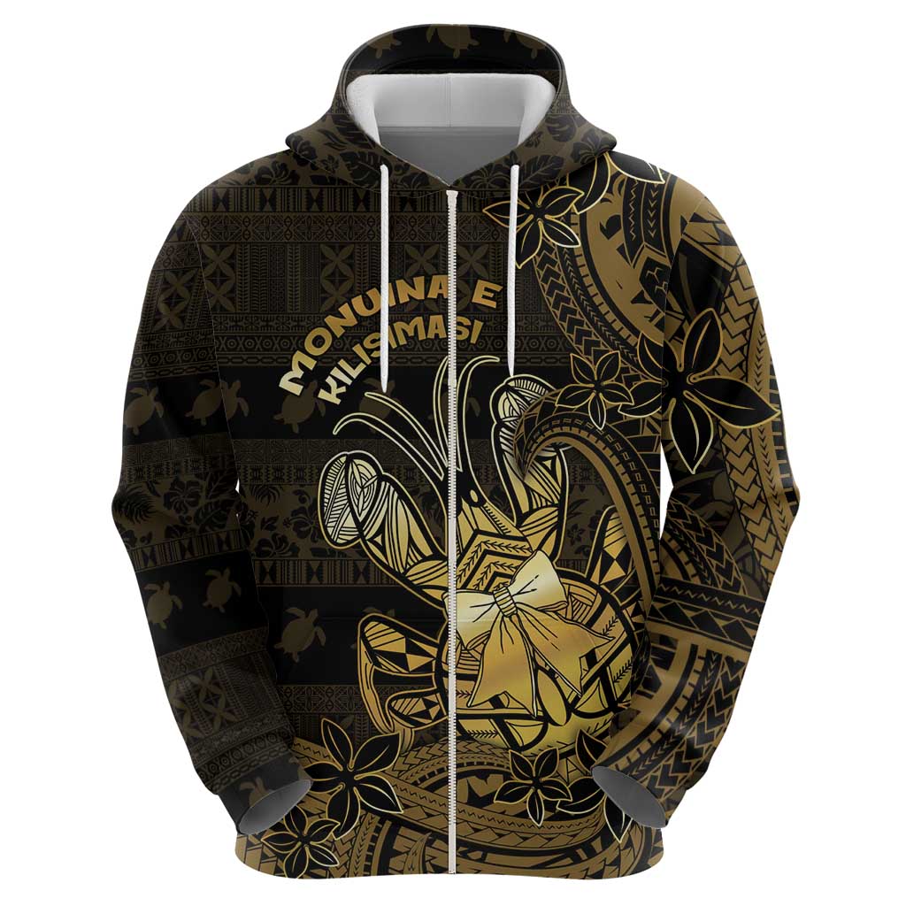 Niue Christmas Zip Hoodie Niuean Crab Xmas Tribal Waves - Polynesian Pride