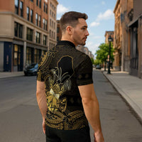 Niue Christmas Zipper Polo Shirt Niuean Crab Xmas Tribal Waves - Polynesian Pride