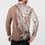 Hawaii Puakenikeni And Maile Lei Button Sweatshirt Brown Polynesian Shark Tattoo DT05