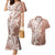 Hawaii Puakenikeni And Maile Lei Couples Matching Mermaid Dress and Hawaiian Shirt Brown Polynesian Shark Tattoo DT05