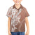 Hawaii Puakenikeni And Maile Lei Family Matching Off The Shoulder Long Sleeve Dress and Hawaiian Shirt Brown Polynesian Shark Tattoo DT05