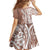 Hawaii Puakenikeni And Maile Lei Family Matching Off Shoulder Short Dress and Hawaiian Shirt Brown Polynesian Shark Tattoo DT05