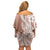 Hawaii Puakenikeni And Maile Lei Family Matching Off Shoulder Short Dress and Hawaiian Shirt Brown Polynesian Shark Tattoo DT05