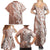 Hawaii Puakenikeni And Maile Lei Family Matching Summer Maxi Dress and Hawaiian Shirt Brown Polynesian Shark Tattoo DT05