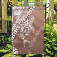 Hawaii Puakenikeni And Maile Lei Garden Flag Brown Polynesian Shark Tattoo DT05