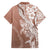 Hawaii Puakenikeni And Maile Lei Hawaiian Shirt Brown Polynesian Shark Tattoo DT05