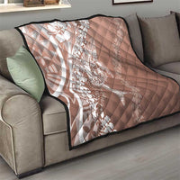 Hawaii Puakenikeni And Maile Lei Quilt Brown Polynesian Shark Tattoo DT05