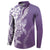 Hawaii Puakenikeni And Maile Lei Button Sweatshirt Violet Polynesian Shark Tattoo DT05