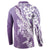 Hawaii Puakenikeni And Maile Lei Button Sweatshirt Violet Polynesian Shark Tattoo DT05