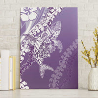 Hawaii Puakenikeni And Maile Lei Canvas Wall Art Violet Polynesian Shark Tattoo DT05