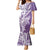 Hawaii Puakenikeni And Maile Lei Family Matching Mermaid Dress and Hawaiian Shirt Violet Polynesian Shark Tattoo DT05